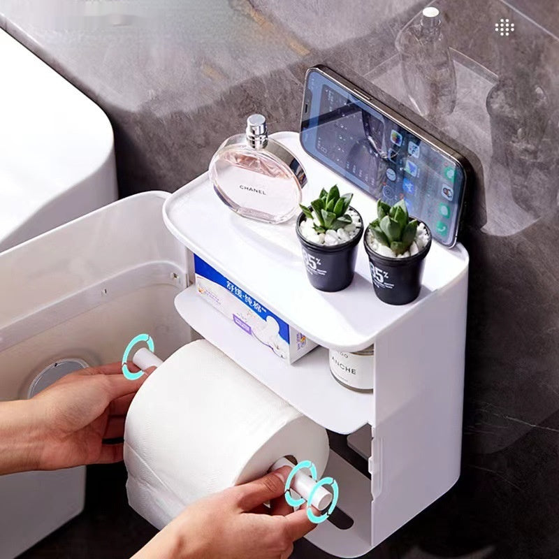 Wasserdichter Rollenpapierhalter mit Doppelfach – Bild 5 | LuxeStyle