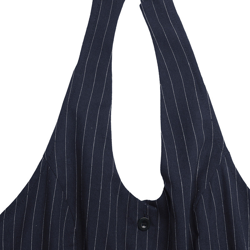 Jumpsuit mit Nadelstreifen und weitem Bein