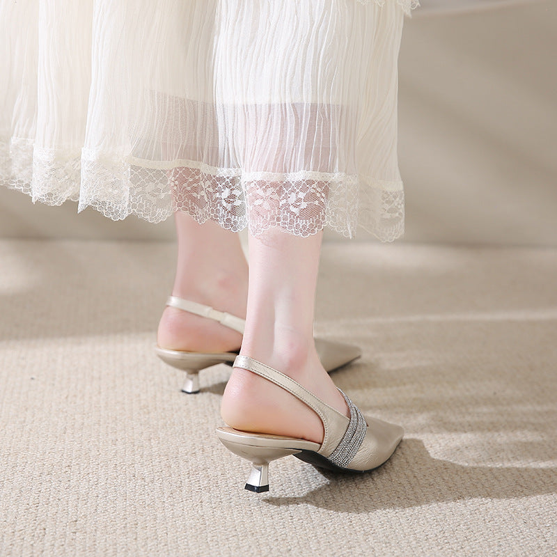 Sandalen mit Strass-Absatz – Bild 5 | LuxeStyle