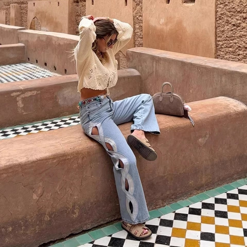High-Waist Jeans, gerade geschnitten