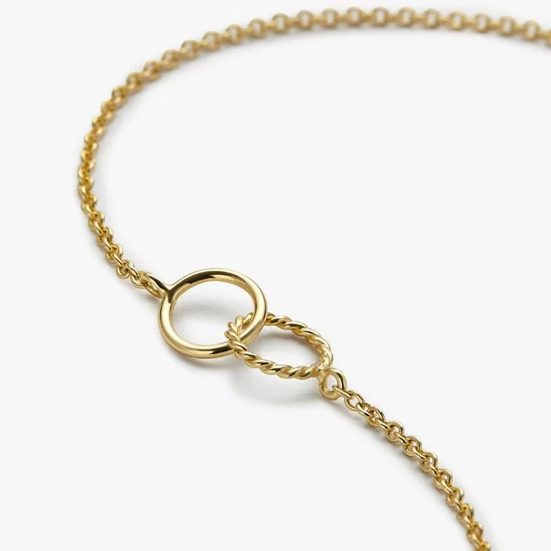Doppelring-Halskette aus 925er Sterlingsilber – Bild 3 | LuxeStyle