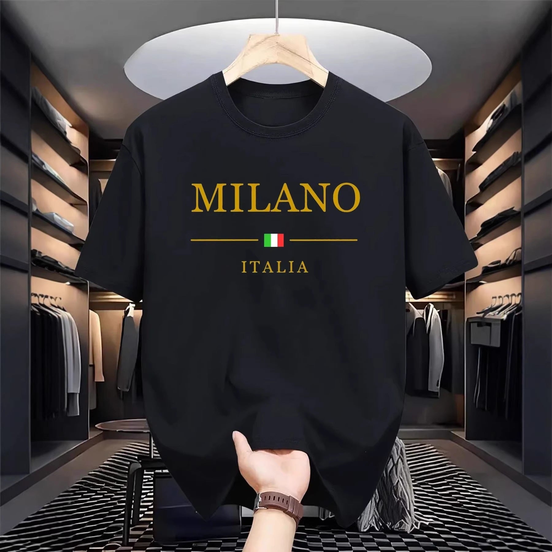 Vintage T-Shirt mit Rundhals und kurzen Ärmeln
