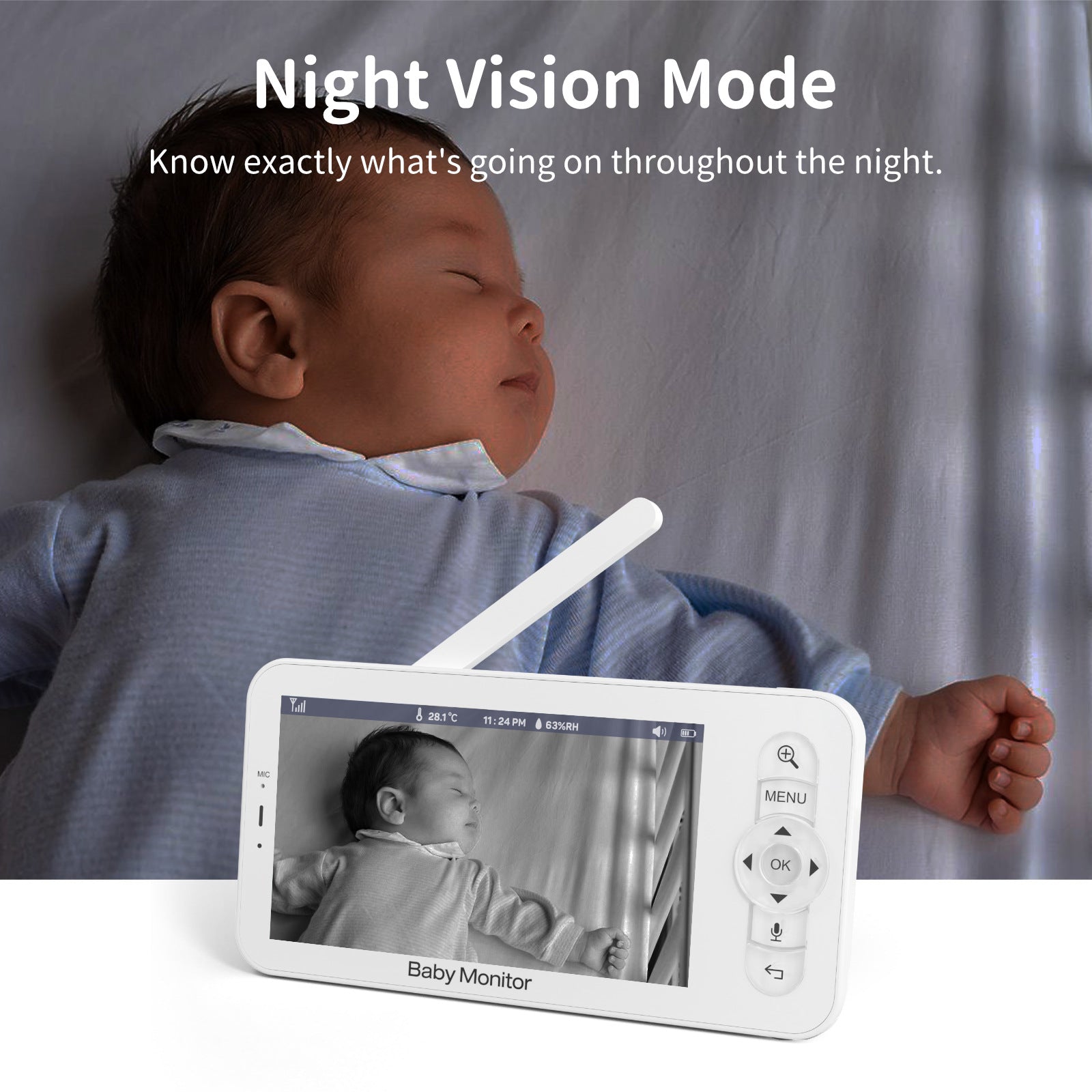 Babyphone mit HD-Kamera und App-Zugriff