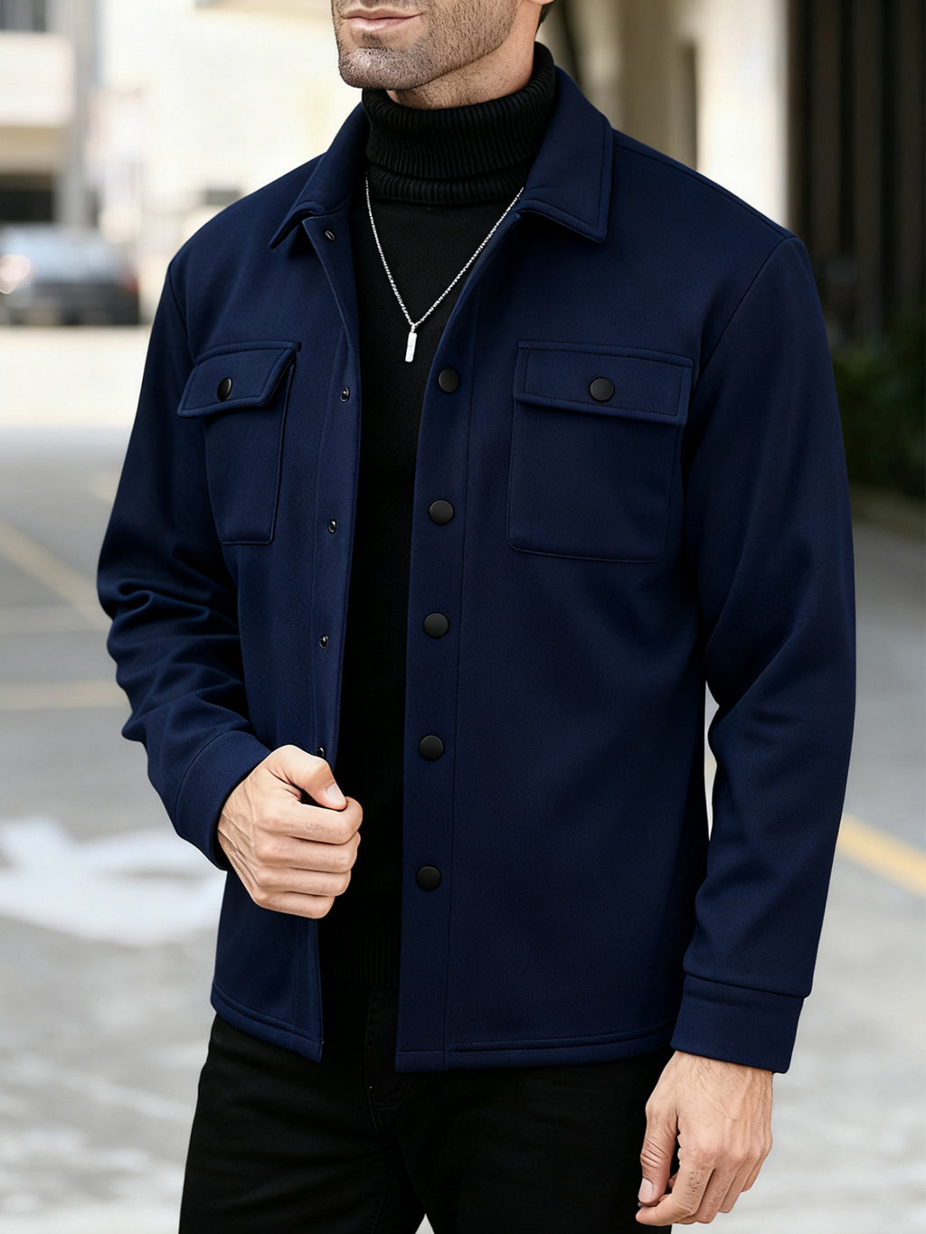 Herren Fleece-gefütterte Strickjacke