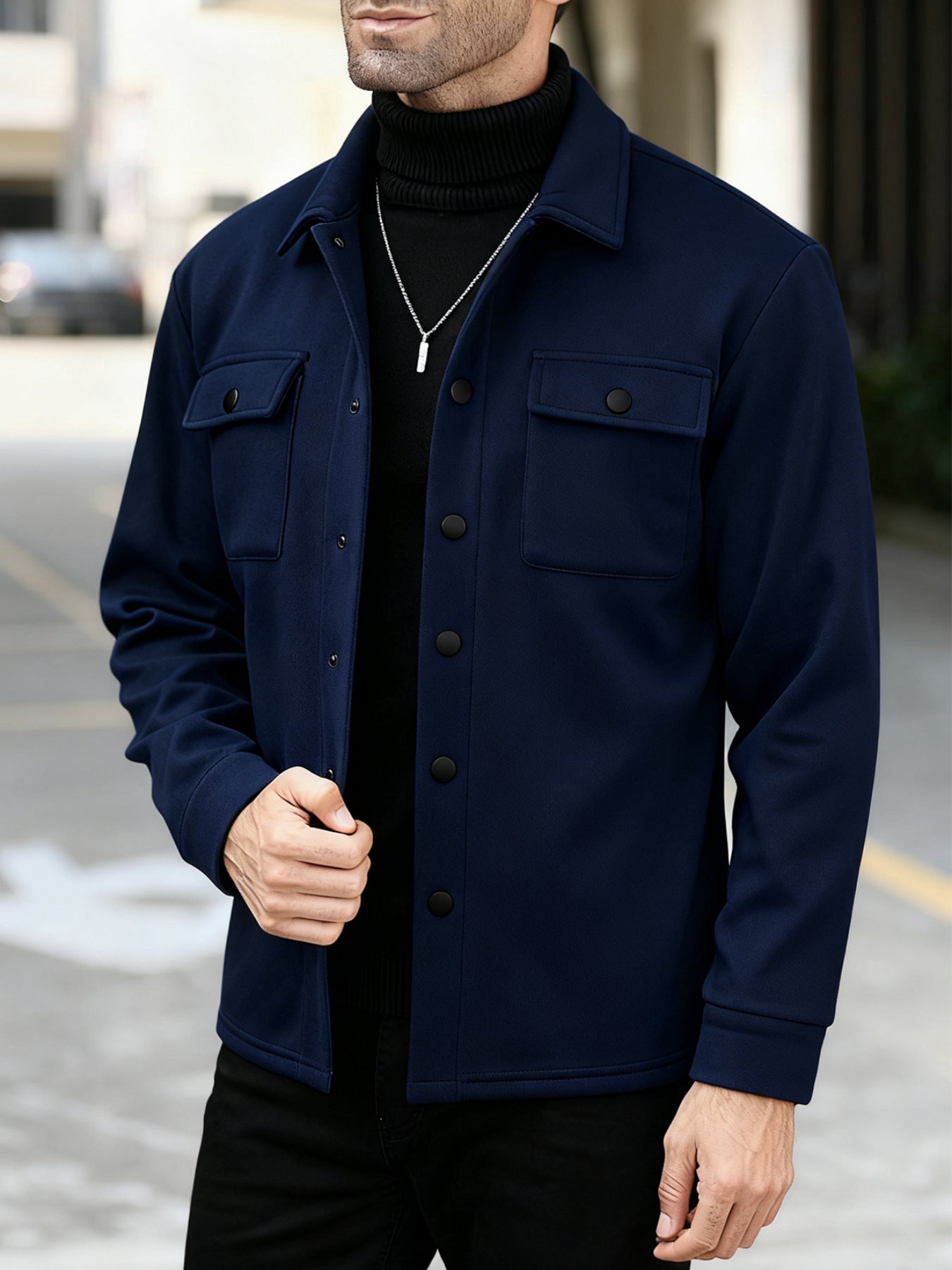 Herren Fleece-gefütterte Strickjacke