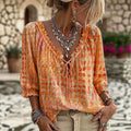 Bluse mit Tupfenmuster im Ethno-Stil