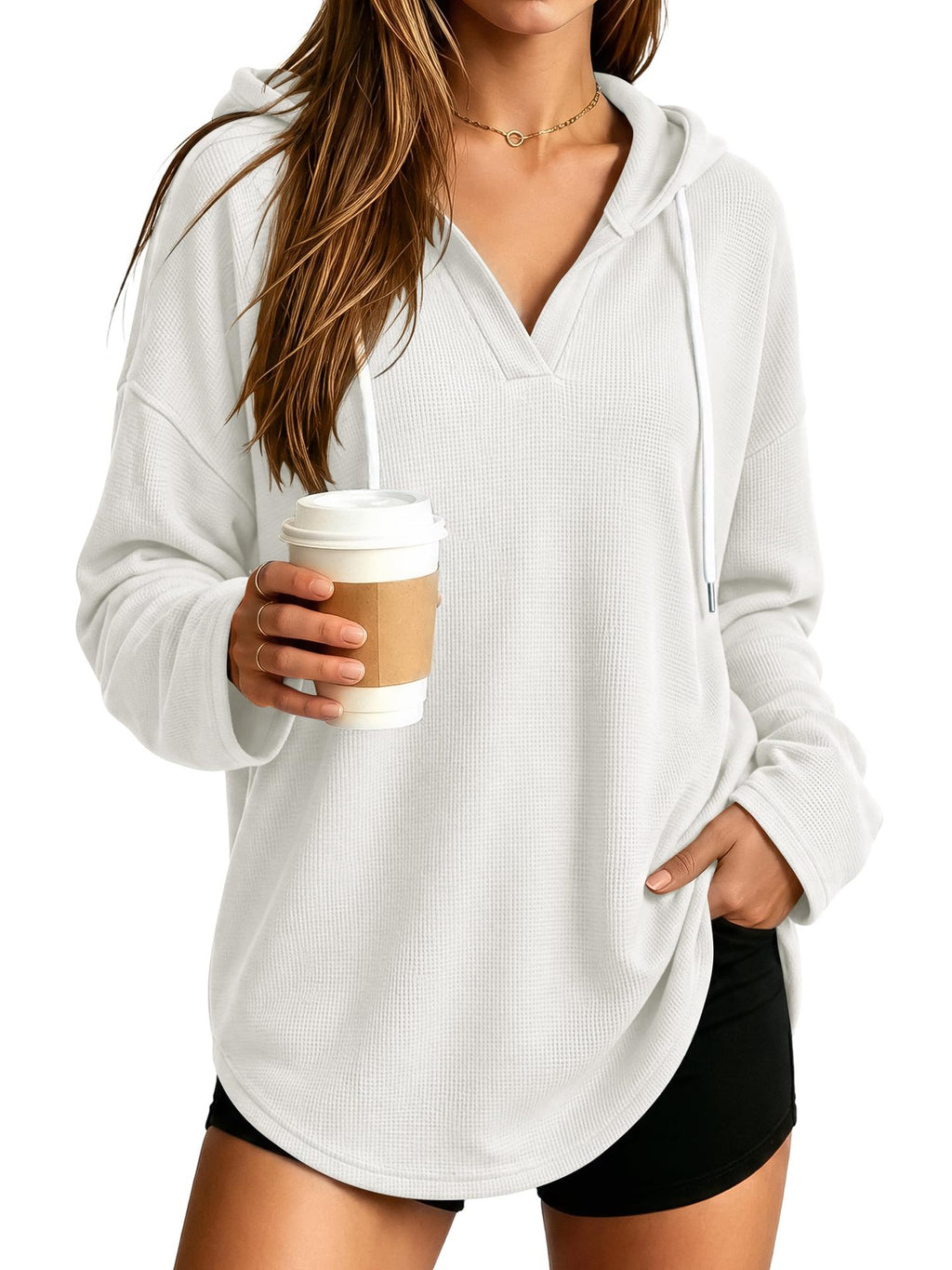 Kapuzen-Sweatshirt für Damen, lockere Passform