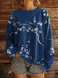 Bedrucktes Langarm-Sweatshirt für Damen