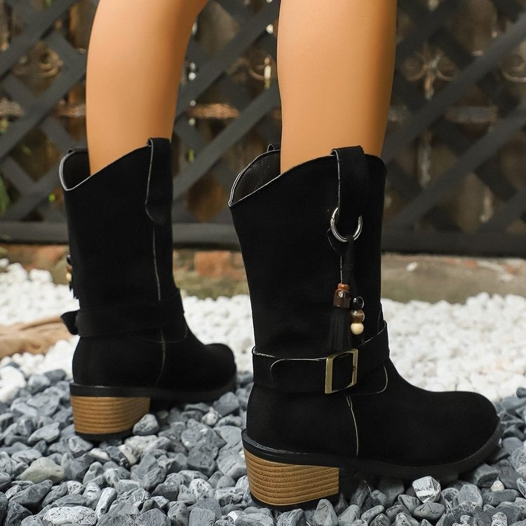 Dünne Martin-Boots mit Suede