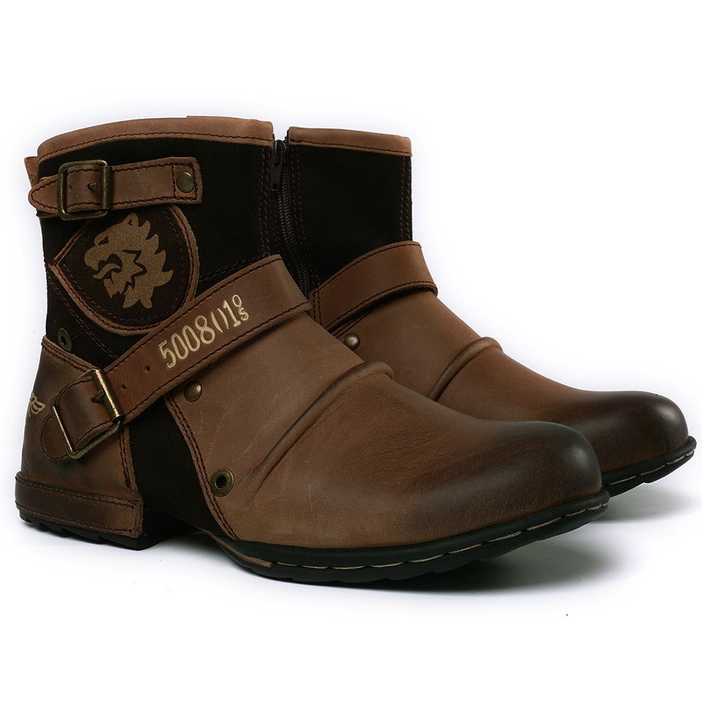 Western Denim Farbwechsel Worker-Schuhe Herren – Bild 7 | LuxeStyle