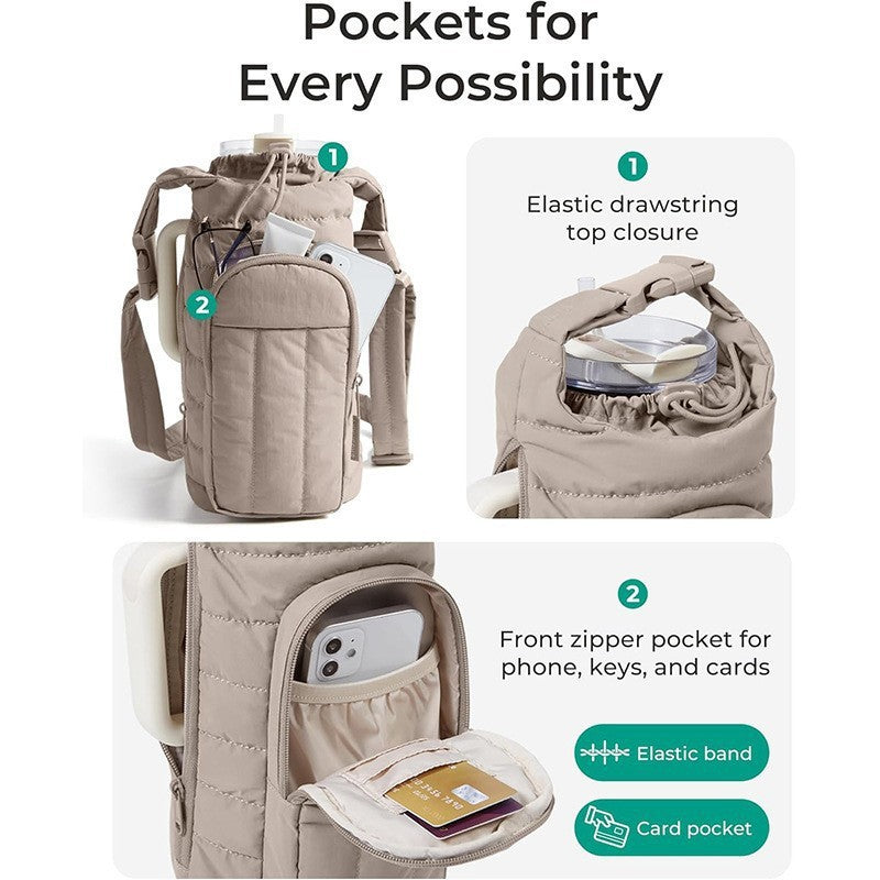 Isolierte Crossbody-Hülle für Trinkflaschen