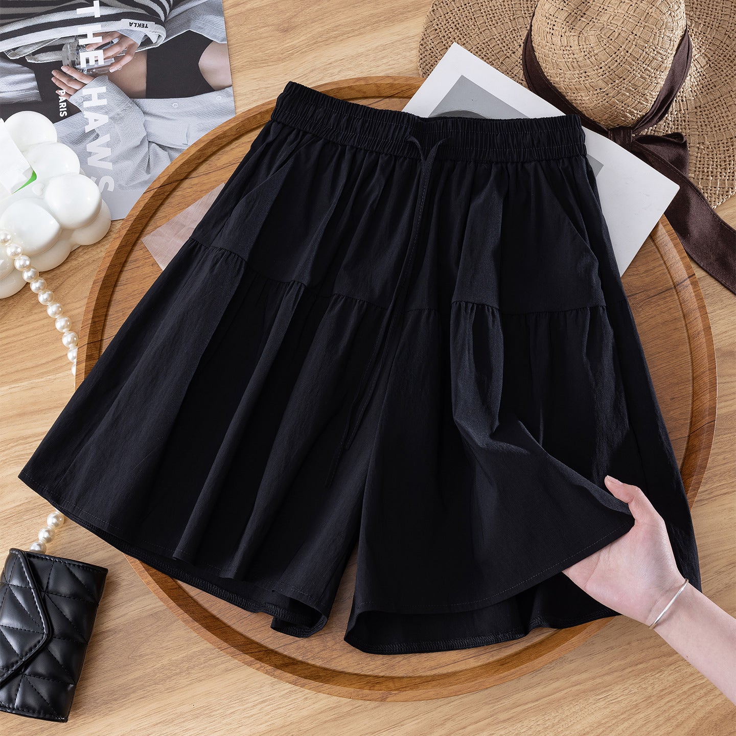 Leichte Capri Culottes mit hoher Taille