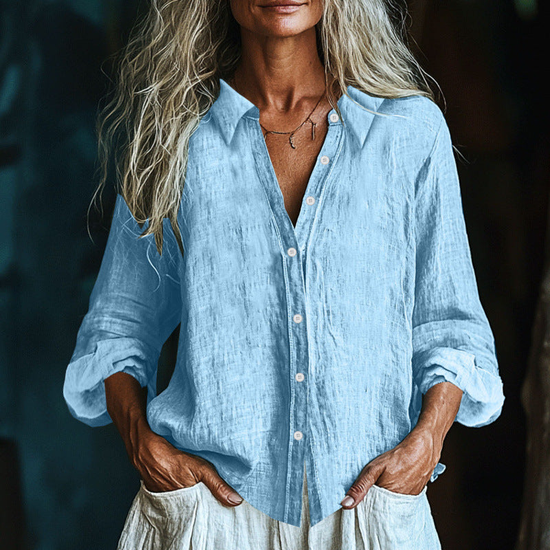 Damen Hemd aus Baumwoll-Leinen-Mix – Bild 4 | LuxeStyle