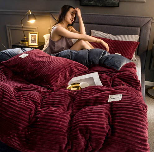 3-teiliges Samt-Bettwäsche-Set für den Winter – Bild 8 | LuxeStyle