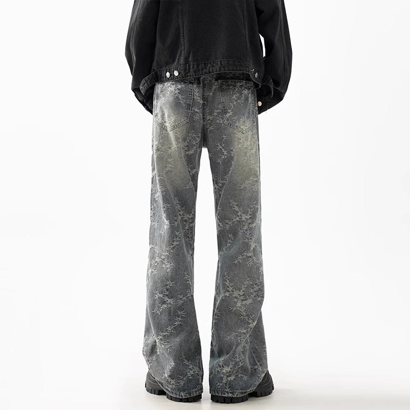 Jacquard Denim Cropped Flared Hose Herren – Bild 4 | LuxeStyle