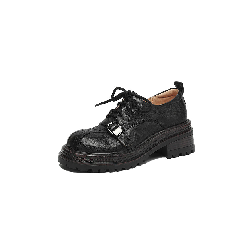 Damen Plateau Oxford aus Lammleder