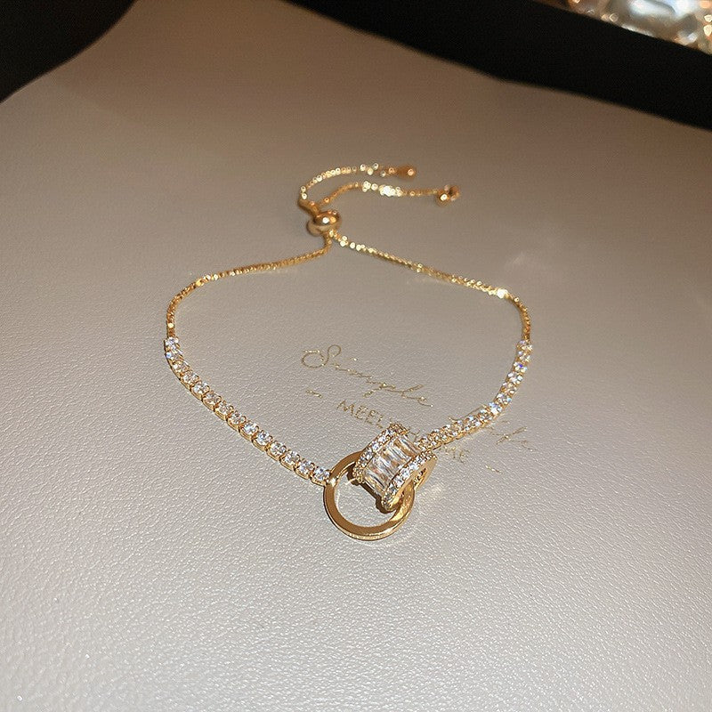 Vergoldetes Oval-Zirkon Armband – Ansicht 3