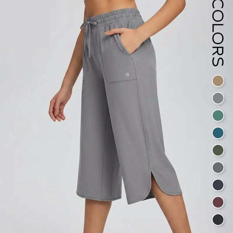 Caprihose mit weitem Bein und Gummizug