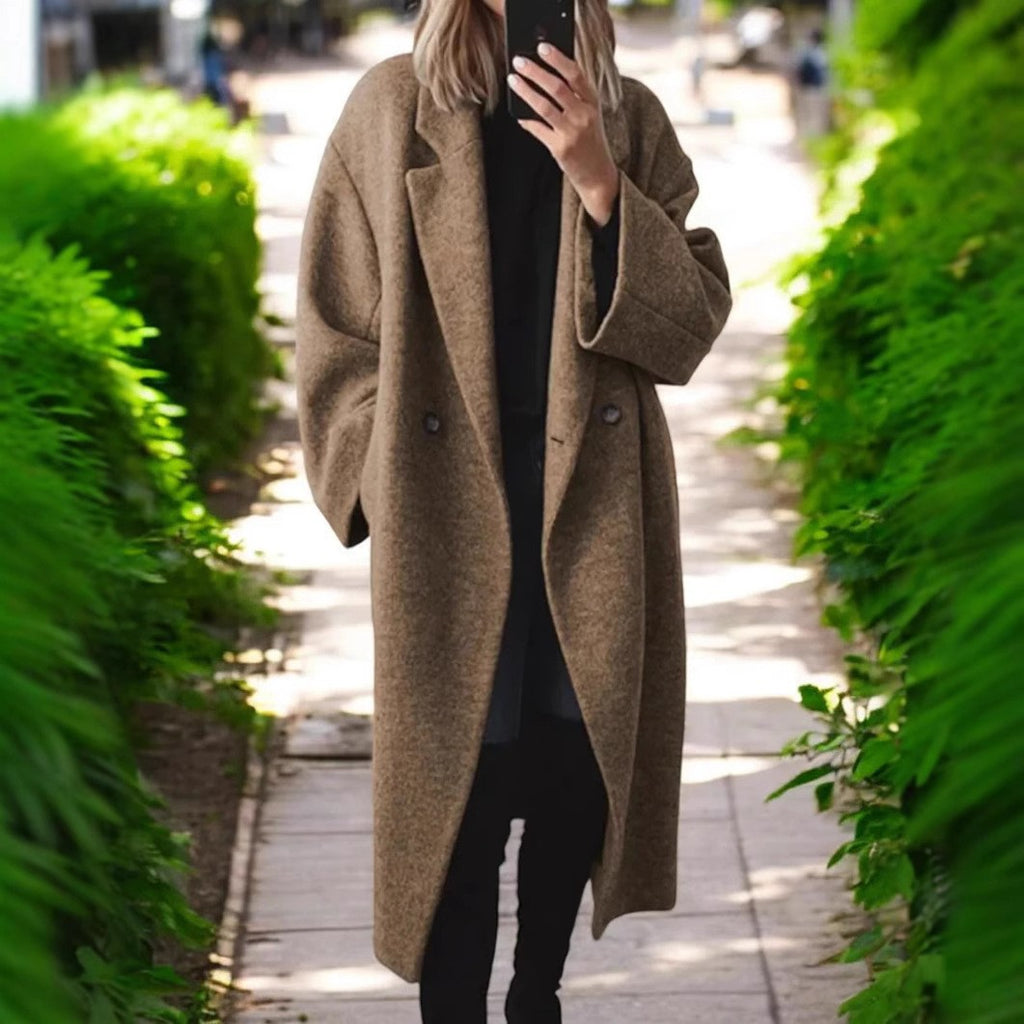 Langmantel aus Wollstoff in Schwarz – Bild 3 | LuxeStyle