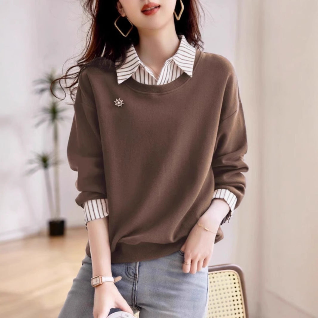 Langarm-Sweatshirt im Zweiteiler-Look | LuxeStyle
