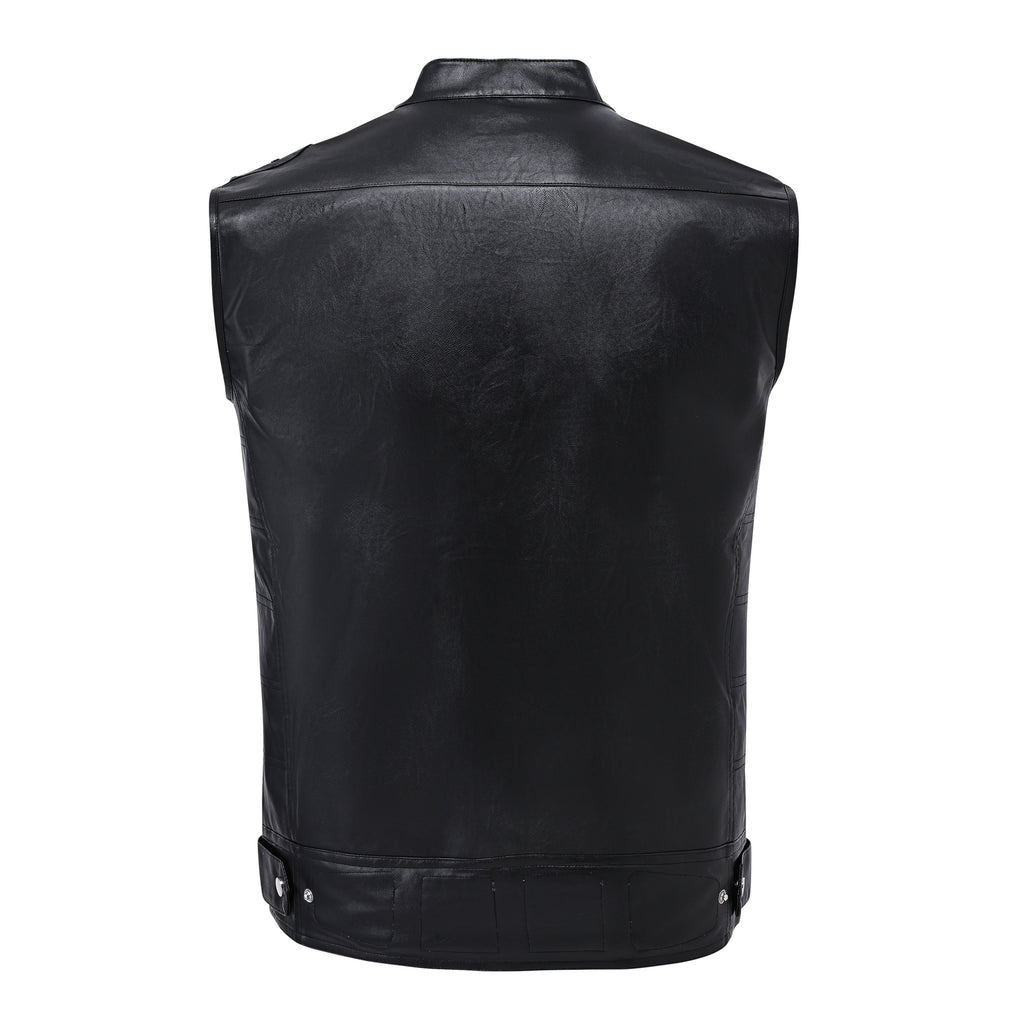 Lederimitat-Weste mit Stehkragen – Bild 5 | LuxeStyle