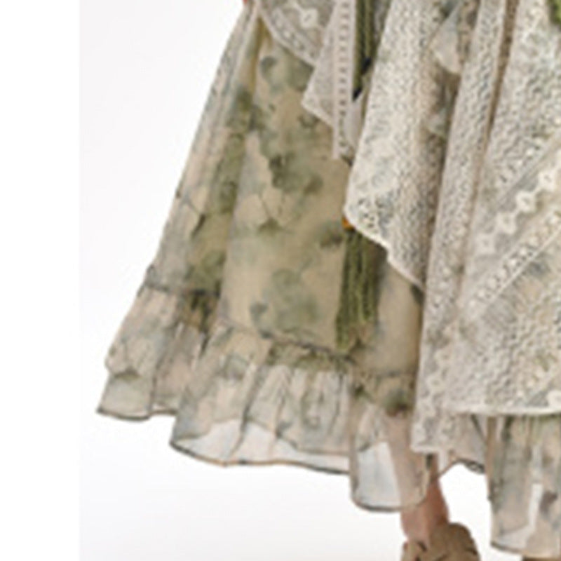 Sommer Tie-Dye-Lace Patchwork Rock