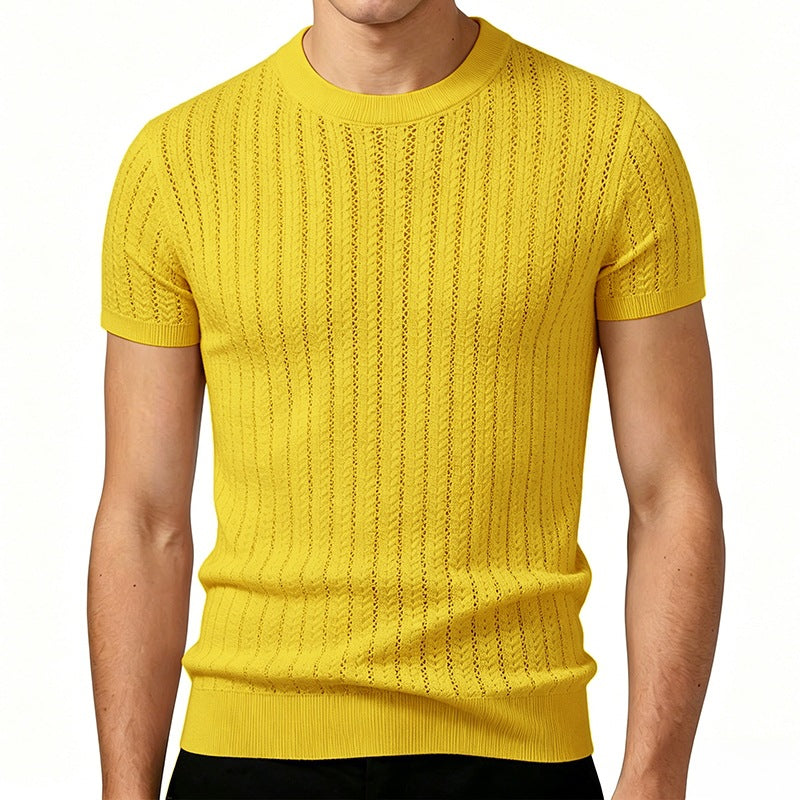 Kurzarm-Strickpullover für Herren