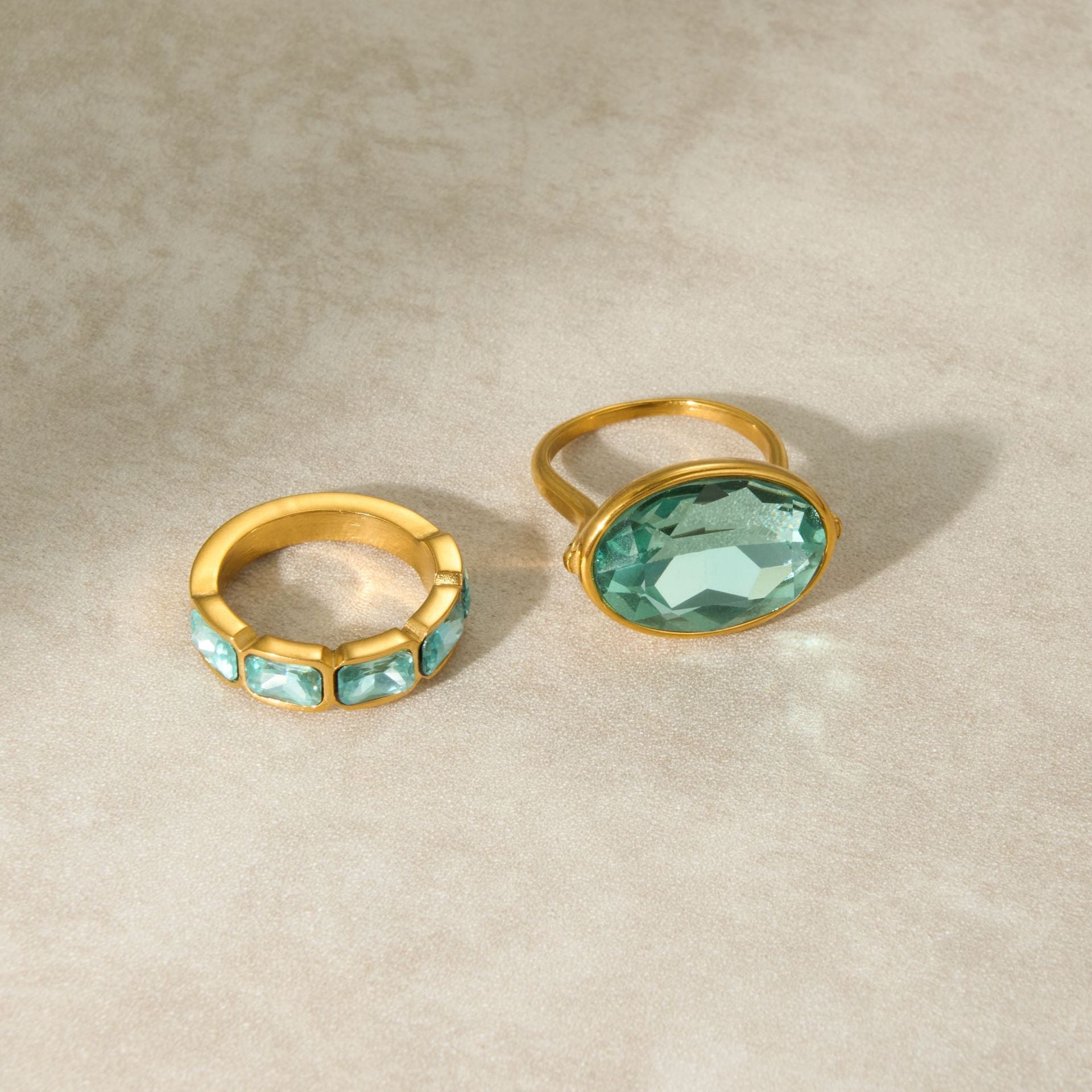 Geometrischer Edelstahlring im French-Stil