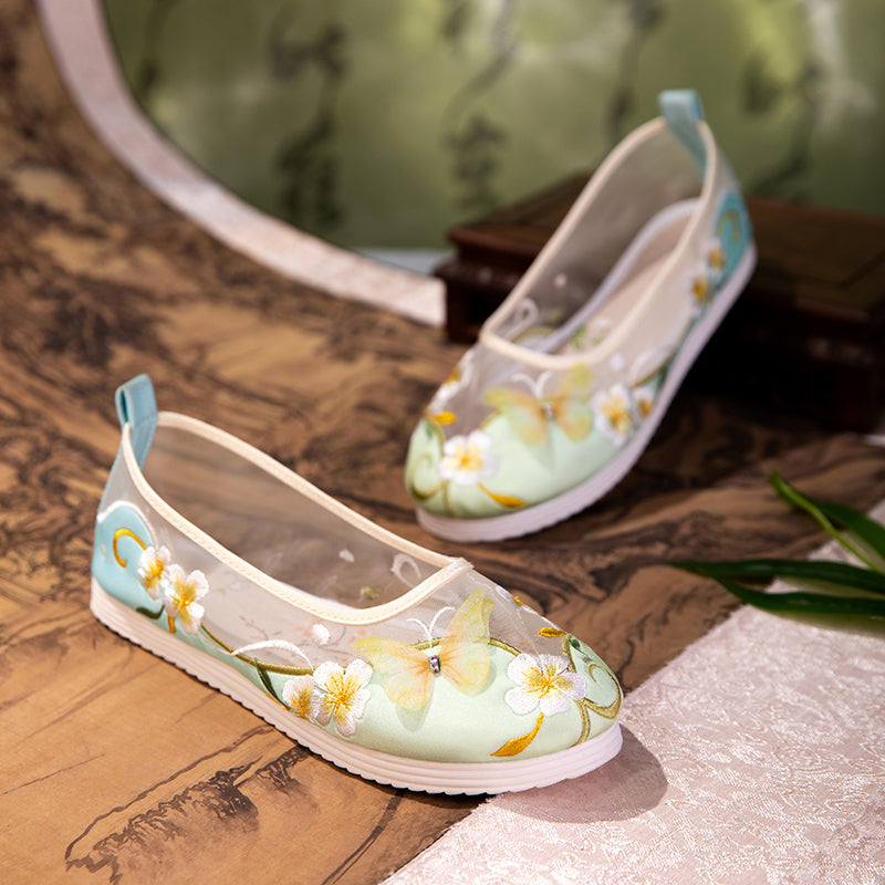 Atmungsaktive Mesh-Ballerinas mit Schmetterling