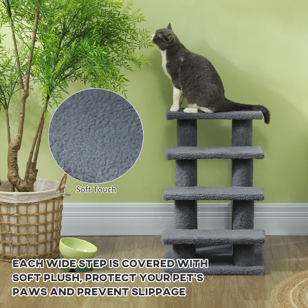 Kratzbaum-Treppe für Katzen, 4 Stufen, Grau