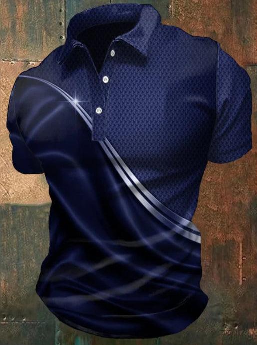 Herren-Polo mit 3D-Druck-Muster