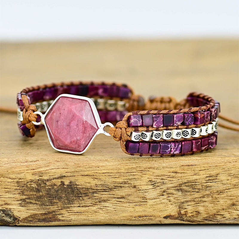 Naturstein-Armband handgewoben – Bild 2 | LuxeStyle
