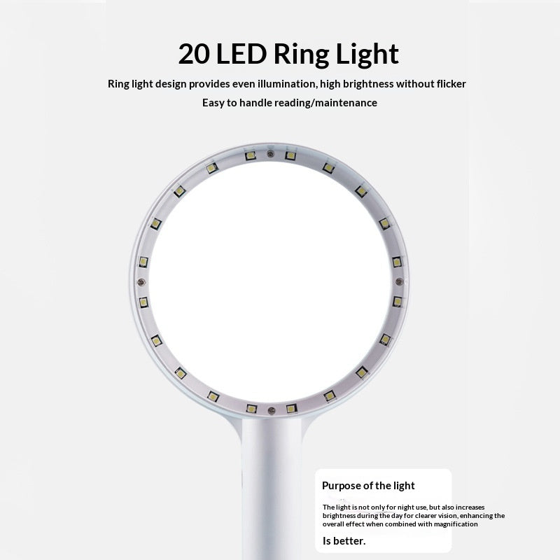 3-Stufen USB-Lese-Lupe mit 20 LEDs