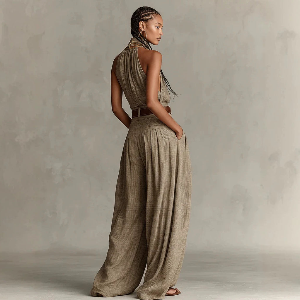 Ärmelloser Halterneck Jumpsuit für Damen – Bild 3 | LuxeStyle