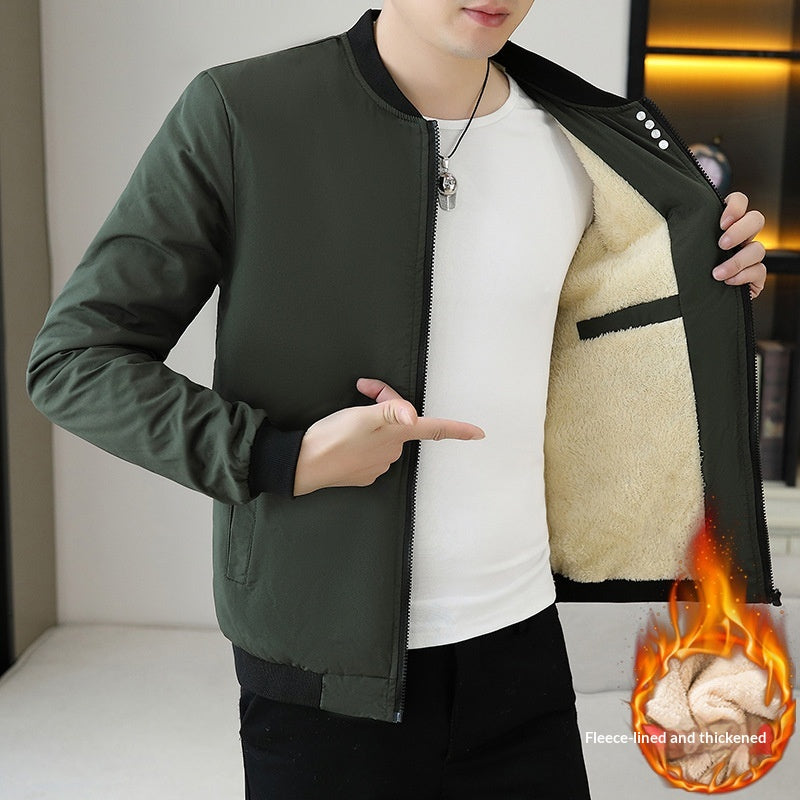 Winter Herren Fleece-gefütterte Jacke mit Kapuze