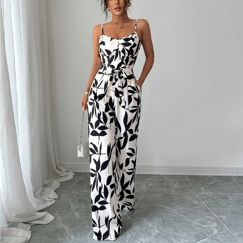 Blumiger ärmelloser Jumpsuit für Damen