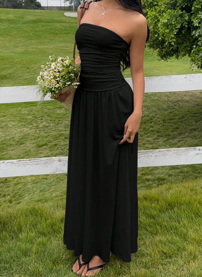 A-Linien Strandkleid mit Rockfalten