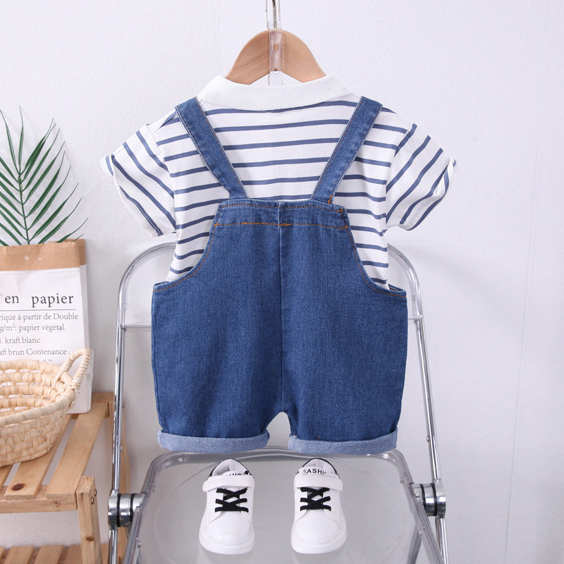 Boys Streifen-Denim Dungaree Set · 2 Stück – Bild 2 | LuxeStyle