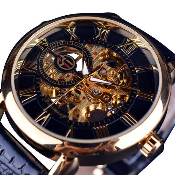 Mechanische Herrenuhr mit Skelett-Zifferblatt – Bild 4 | LuxeStyle