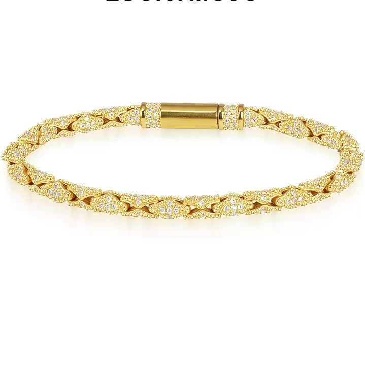 Vintage Schlangenknochen-Armband mit Strass