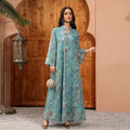 Besticktes Langarm-Freizeitkleid mit Print
