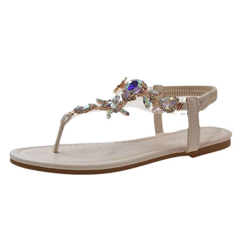 Elegante Zehensteg-Sandalen mit Strass – Bild 3 | LuxeStyle