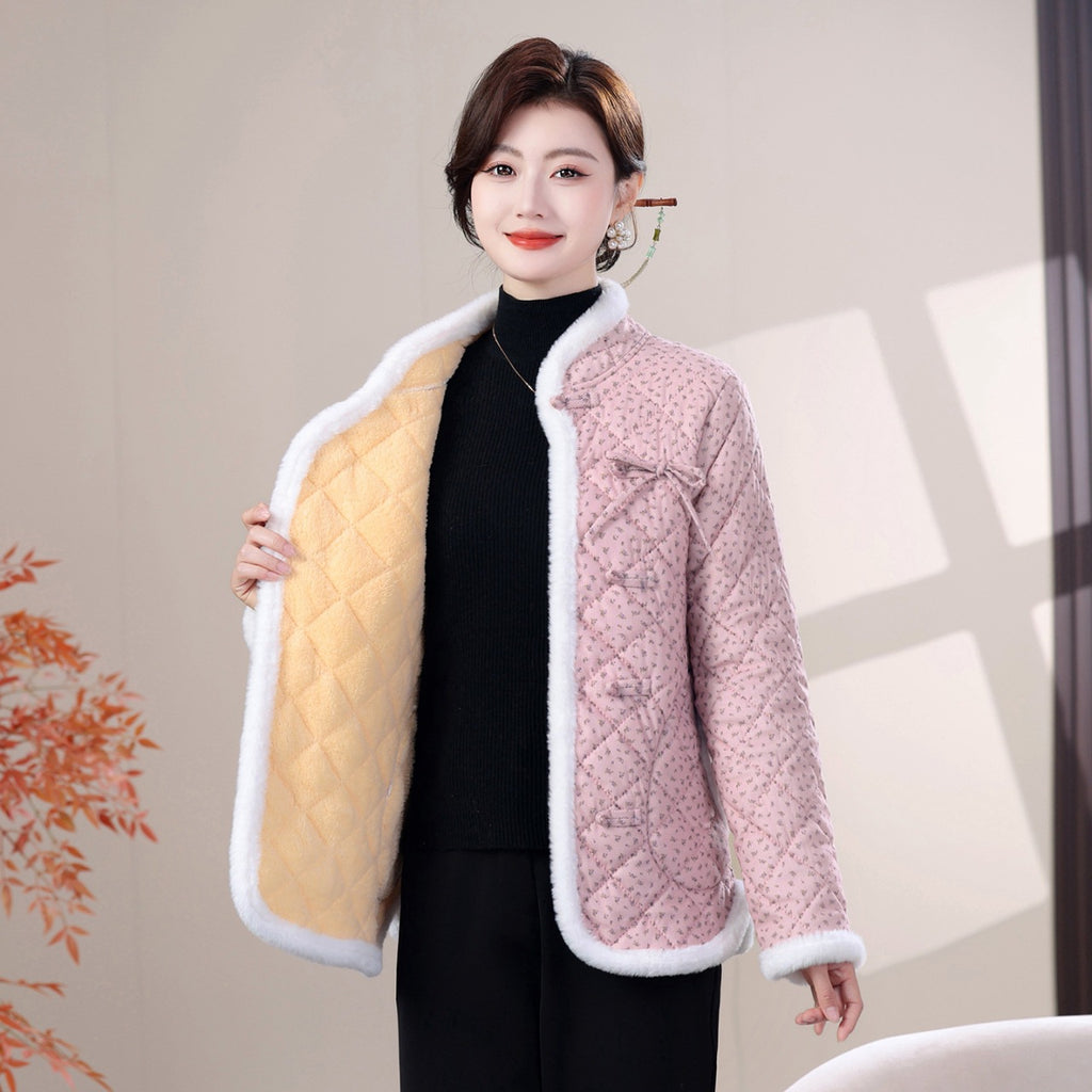 Damen-Jacke mit Blumenmuster und diagonalem Verschluss – Bild 7 | LuxeStyle