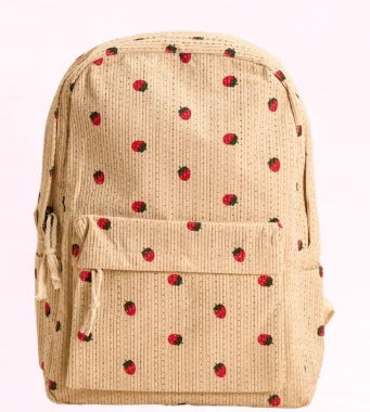 Corduroy Rucksack im Preppy-Stil