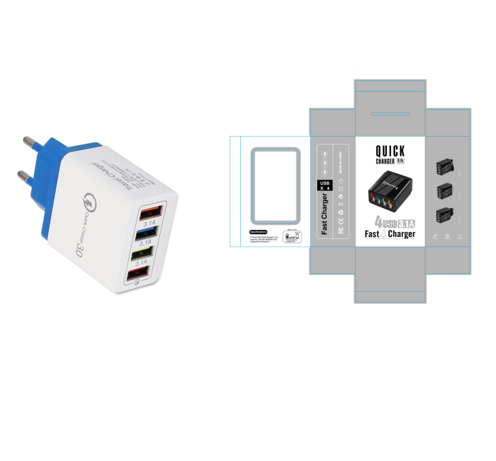 USB-Ladegerät mit 4 Ports und Quick Charge 3.0