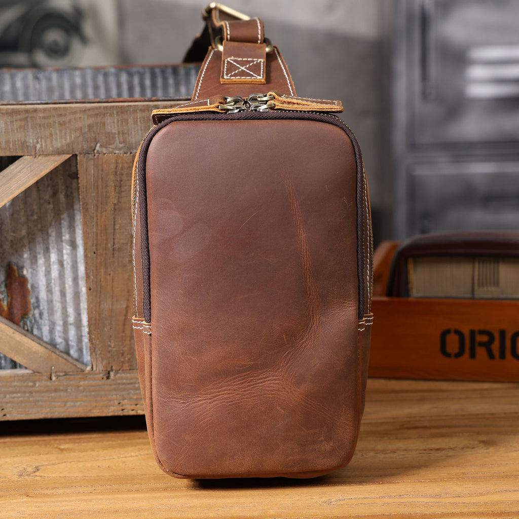Brusttasche aus Vollnarbenleder – Ansicht 2