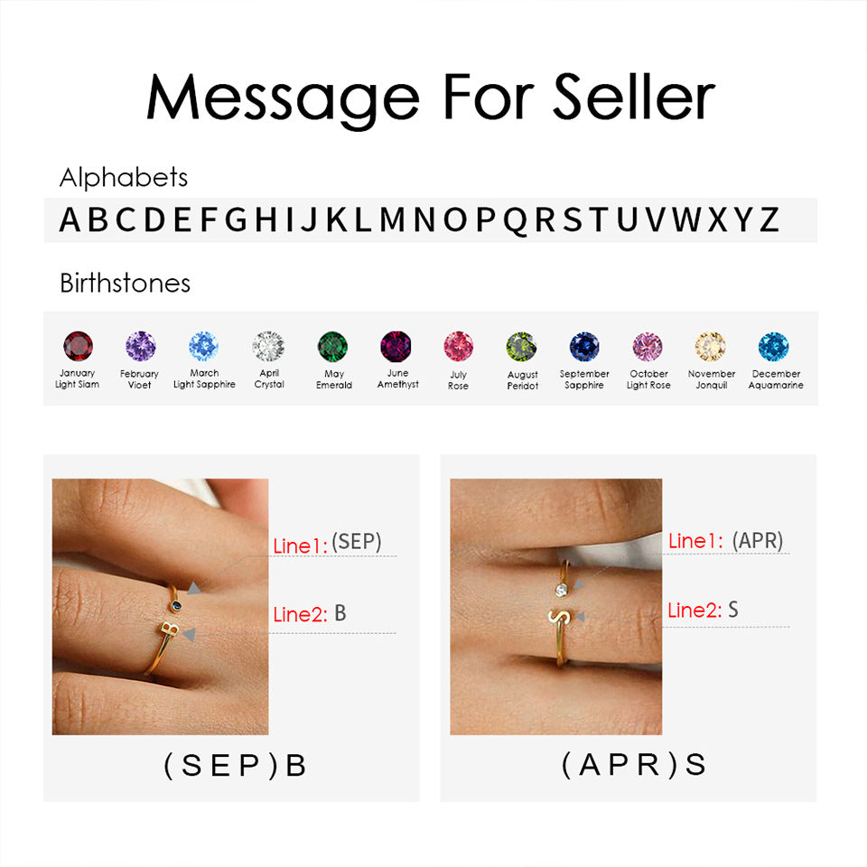 Edelstahlring mit 26 Buchstaben