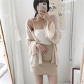 Strick-Cardigan mit Bischofsärmeln