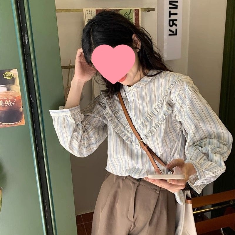 Chic geraffte Doppel-Layer Bluse im Vintage-Stil | LuxeStyle