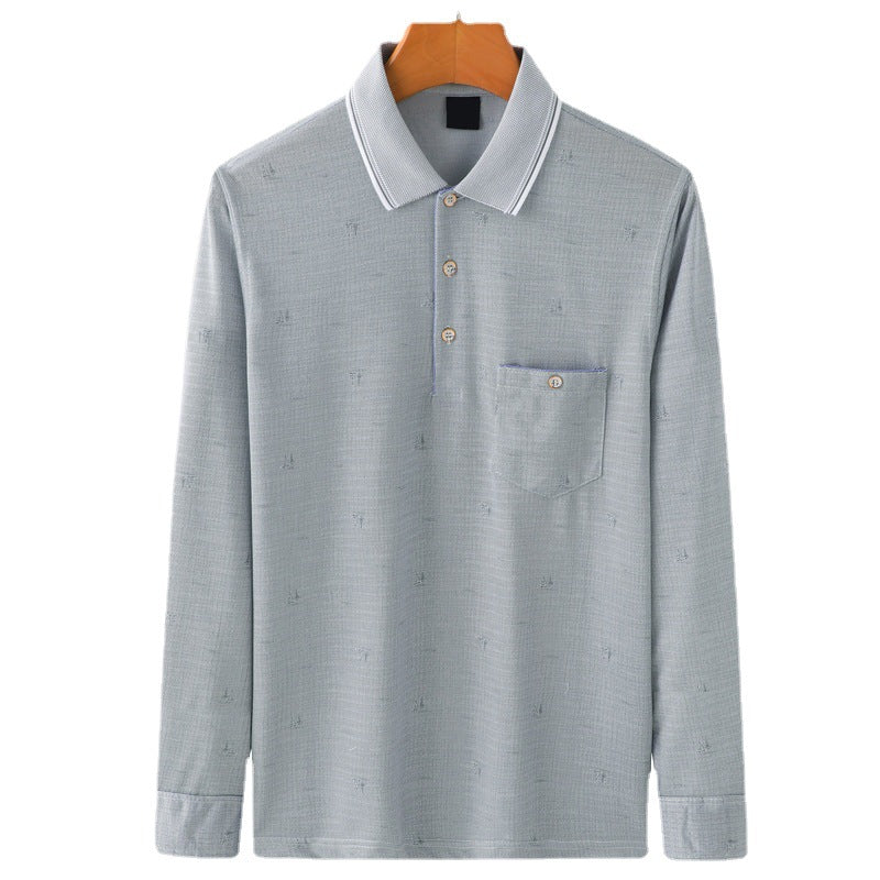 Herren Langarm-Shirt mit Reverskragen